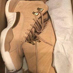 Women’s Jordan 12 Retros in Tan